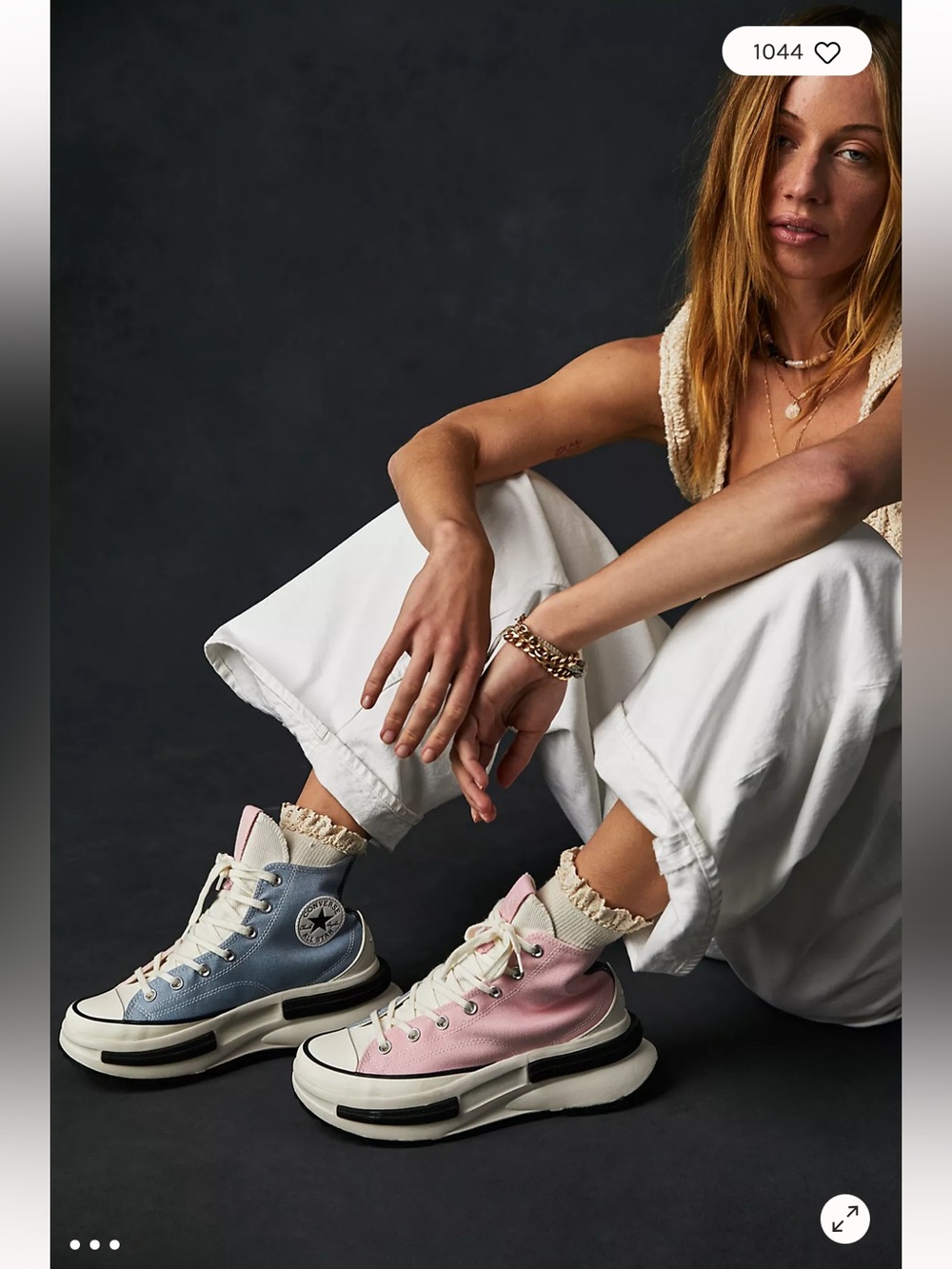 NEW Free People x Converse Run Star Legacy CX Denim Hi Top Platform Sneakers 6.5 - Picture 2 of 10